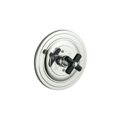 For Town by Michael S Smith Pressure Balance Valve Trim, Black Obsidian Cross Handle