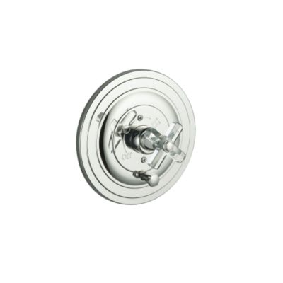 For Town by Michael S Smith Pressure Balance Valve Trim with Diverter, Crystal Cross Handle