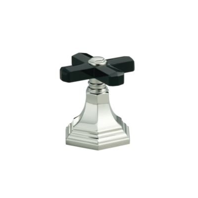 For Town by Michael S Smith Deck-Mounted Diverter, Black Obsidian Cross Handle