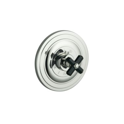 For Town by Michael S Smith Thermostatic Valve Trim, Black Obsidian Cross Handle