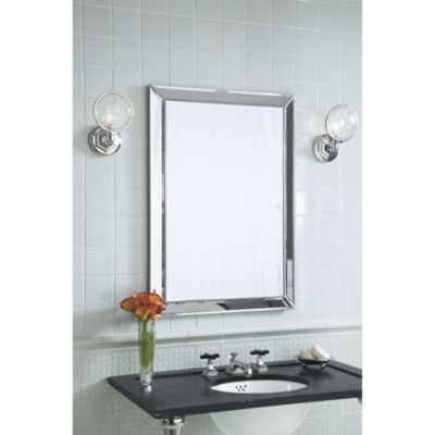 Shown is the For Town Sconce in Nickel Silver and features the Baccarat Crystal Lens in Crystal Clear