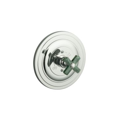 For Town by Michael S Smith Pressure Balance Valve Trim, Green Nephrite Jade Cross Handle