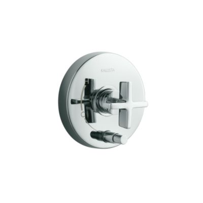 One Pressure Balance Valve Trim with Diverter, Cross Handle