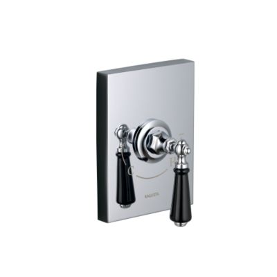 Hampstead Vertical Thermostatic Valve Trim, Black Porcelain Lever Handle