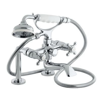 Hampstead Bath Set with Standard Spout and Handshower, Cross Handles