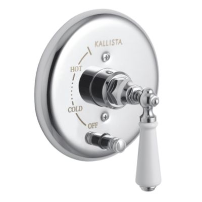 Hampstead Pressure Balance Valve Trim with Diverter, White Porcelain Lever Handle