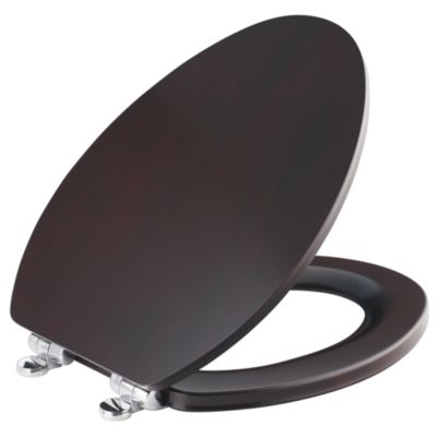 Maplewood Slow-Close Toilet Seat, Elongated with Chrome Trim