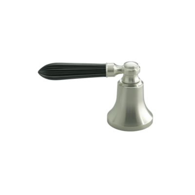 Tuxedo by Barbara Barry Deck-Mounted Diverter, Black Reeded Handle