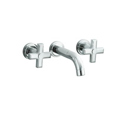 Vir Stil Minimal by Laura Kirar Wall-Mounted Basin Set, Cross Handles