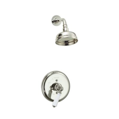 Hampstead Pressure Balance Valve Trim, White Porcelain Lever Handle