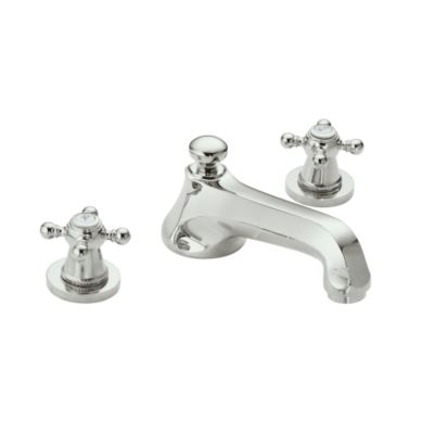 Hampstead Deck-Mounted Bath Set with Traditional Spout and Handshower, Cross Handles