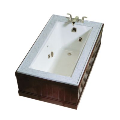 Shown is the Barbara Barry Cast Iron Bathtub in Stucco White with a Waste and Overflow in Chrome