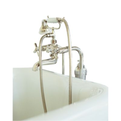 For Town by Michael S Smith Deck-Mounted Bath Set with Handshower, Cross Handles