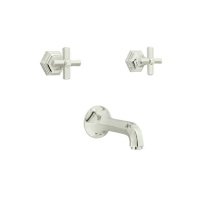 For Town by Michael S Smith Wall Bath Set with Spout, Cross Handles