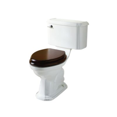 Mahogany Seat, Elongated with Brushed Nickel Trim