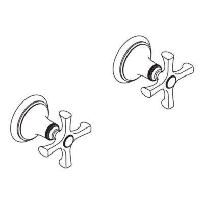 Bellis Wall or Deck-Mounted Bath Set Handles, Cross Handles