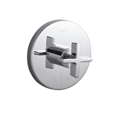 One Thermostatic Valve Trim, Cross Handles