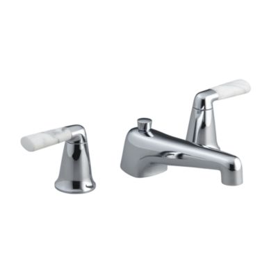 Counterpoint by Barbara Barry Basin Set, Statuary White Marble Lever Handles