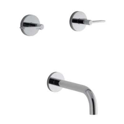One Wall-Mounted Bath Set, Lever Handles