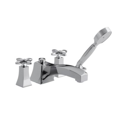 Original by Barbara Barry Deck-Mounted Bath Set with Diverter and Handshower, Cross Handles