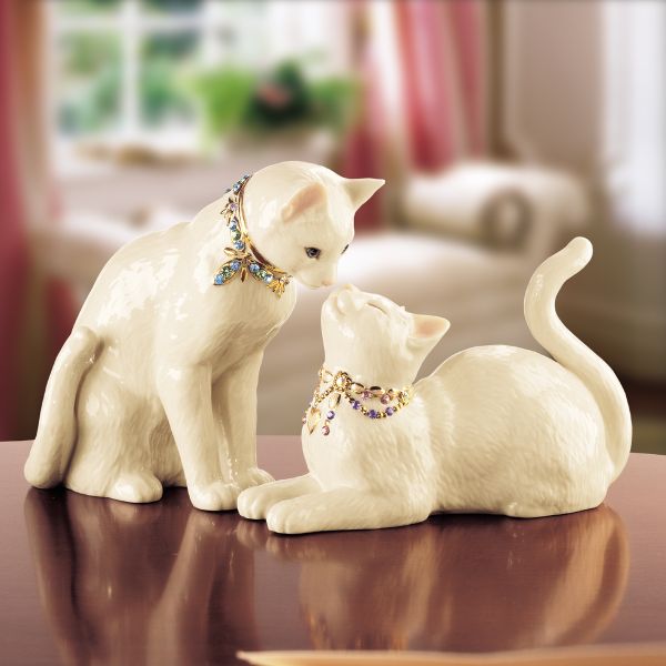 Awake to a Kiss Cat Sculptures
