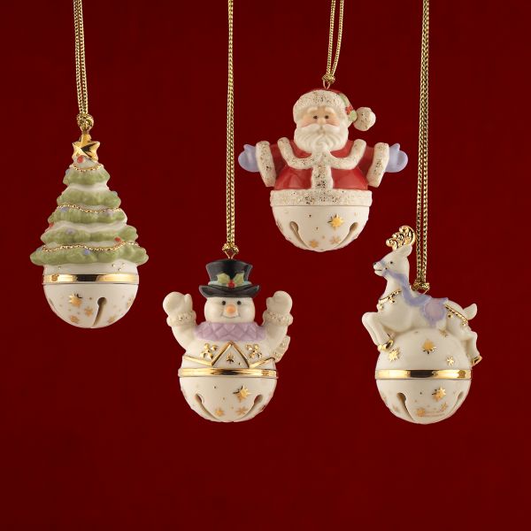 Mini Sleigh Bell Ornaments, Set of 4