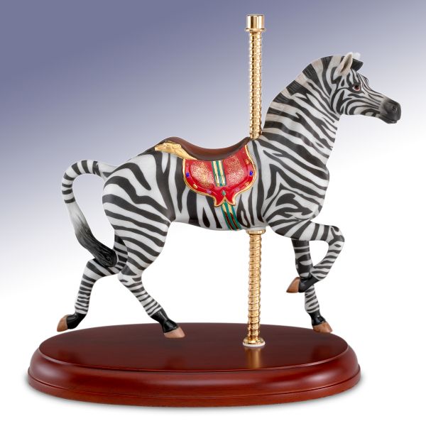 Antique Zebra Carousel Figurine