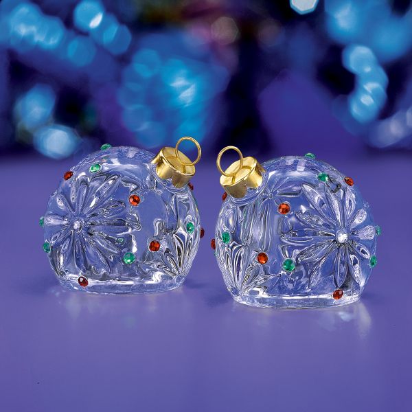 Crystal Christmas Ornament Salt & Pepper Shaker Set by Lenox