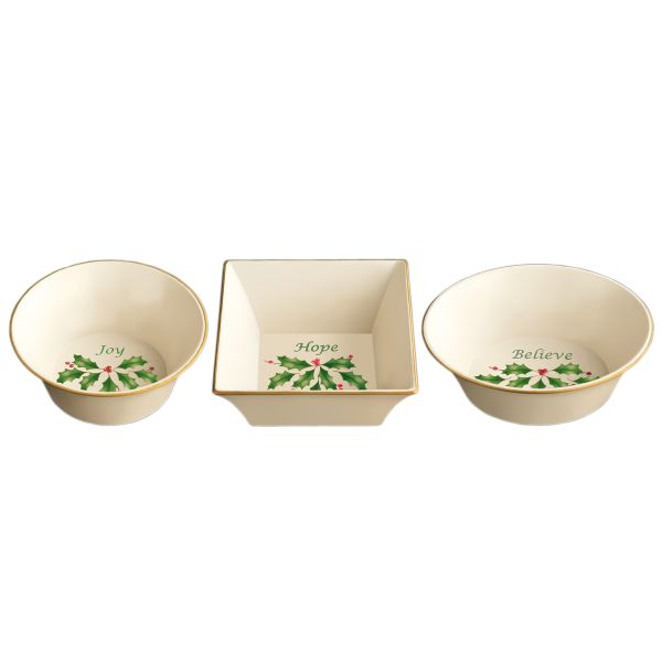Holiday Sentiment Dishes, Set of 3