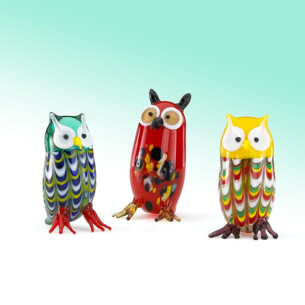 Wise and Welcoming Art Glass Owls