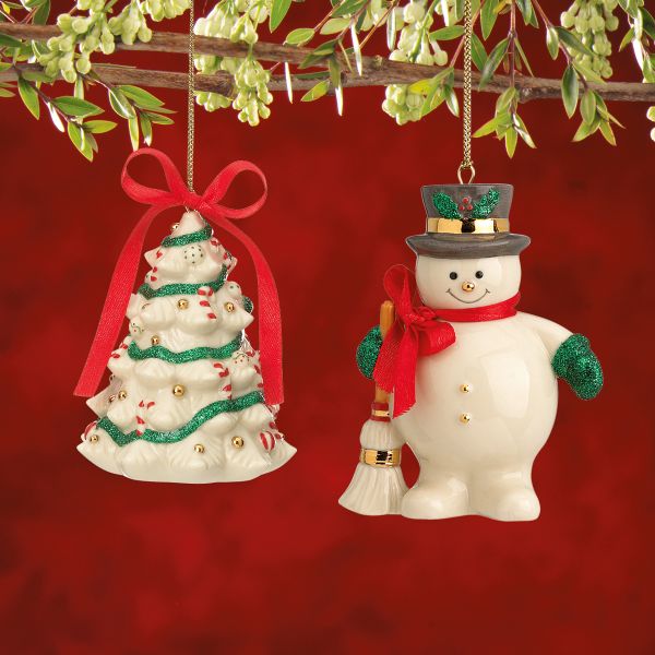 Holiday Ribbons Ornaments, Set of 2