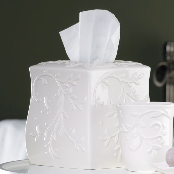 Opal Innocence Carved Tissue Box Holder