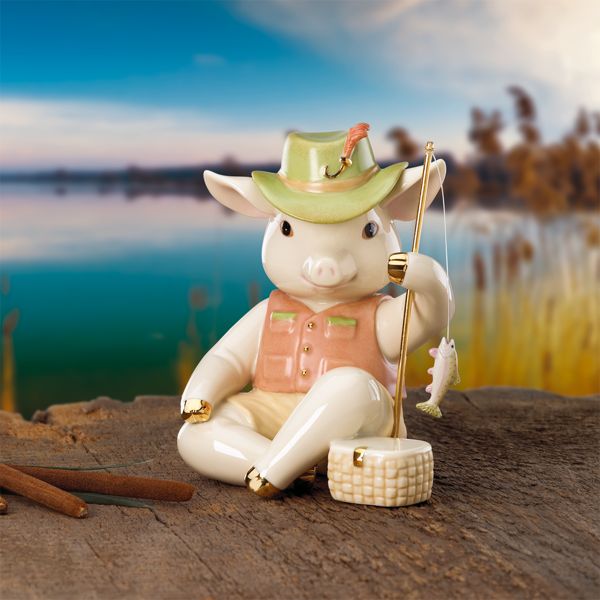 Frankie's First Catch Pig Sculpture