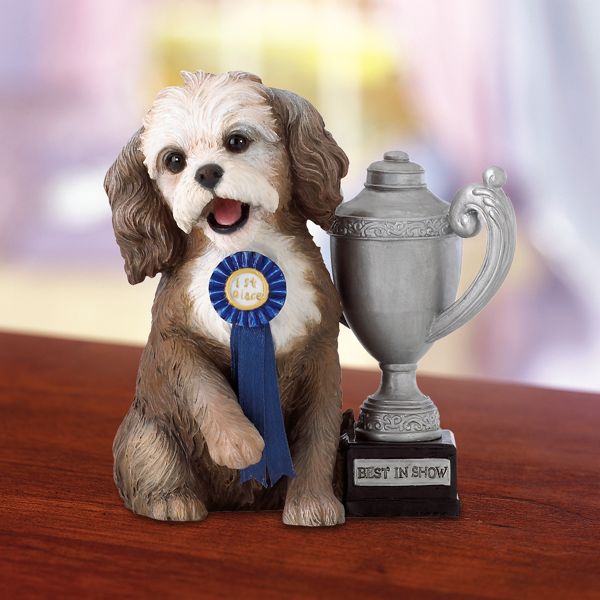 Blue Ribbon Pup Sculpture