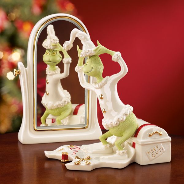 A Grinchy Santa 2-piece Sculpture