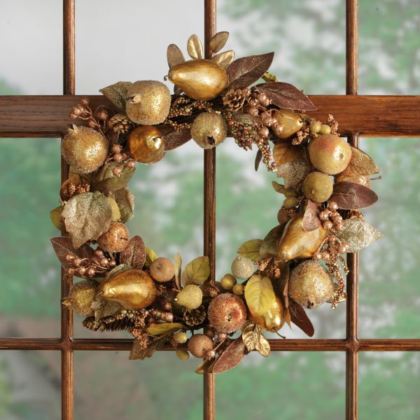 Fall Bronze Fruit Wreath