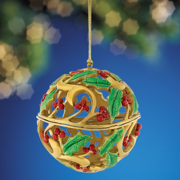 Holiday Gold Pierced Ball Ornament
