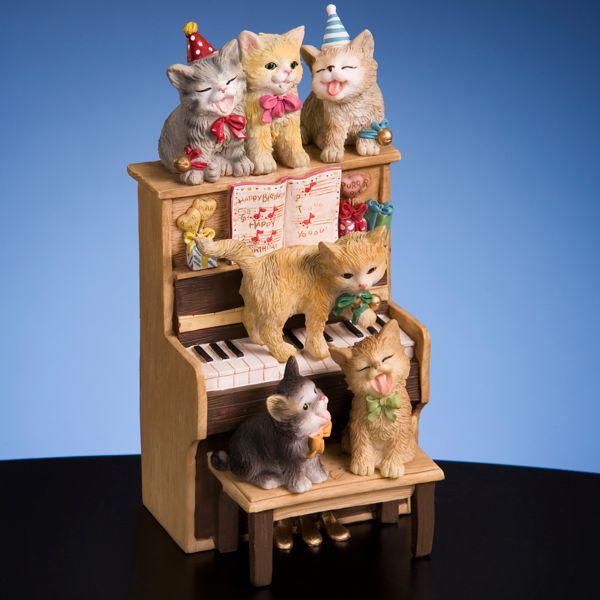 San Francisco Music Box Company Kittens on Piano
