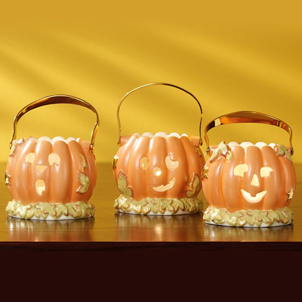 Pumpkin Votives, Set of 3