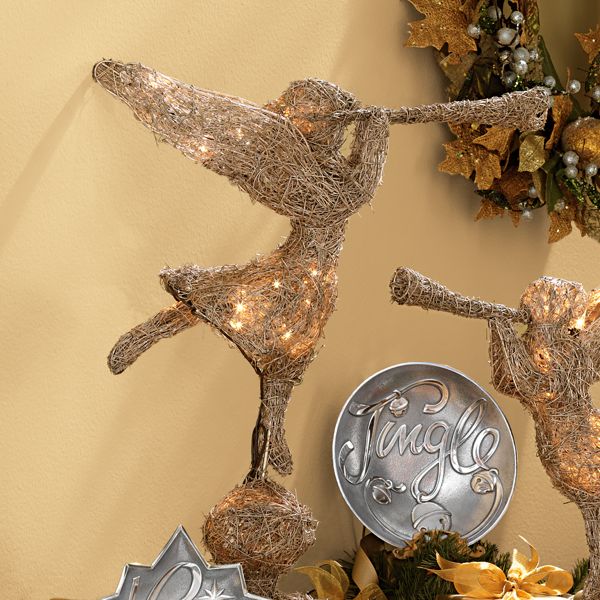 Lighted Large Trumpeting Angel Figurine by Lenox