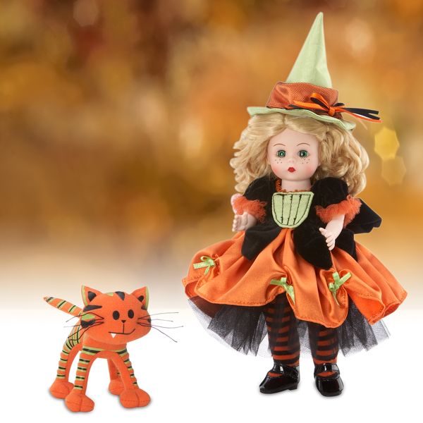 Madame Alexander Halloween Witch Wendy Doll and Her Quirky Cat