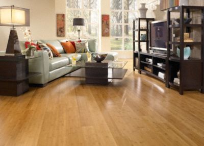 Sch�n Quick Clic Engineered&nbsp;Natural&nbsp;9/16"x5"&nbsp;Bamboo&nbsp;Clear Finish&nbsp;Engineered