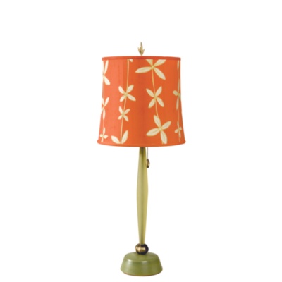 Available in three colorways. Screen printed silk shades with ceramic and resin bases. Holds a 100 watt bulb. 

Overall Height: 29