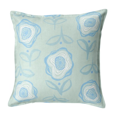 Photograph of Square Flanged Pillows as featured in Connecticut Cottages and Gardens magazine