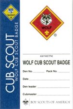 Wolf Cub Pocket Certificate, Single