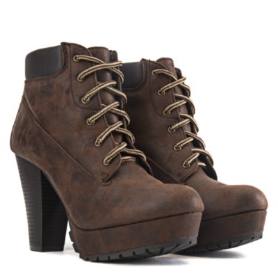 high heel tan ankle boots