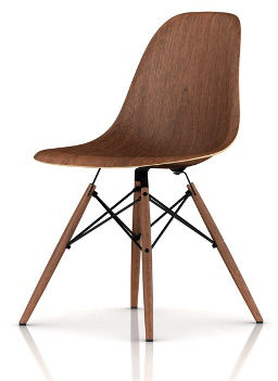 Eames Molded Wood Side Chair with Dowel Leg Base