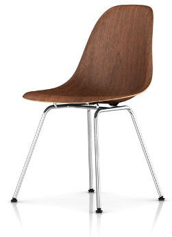 Eames Molded Wood Chair with 4-Leg Base