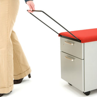 Steelcase Mobile File Cabinet with Cushion Top