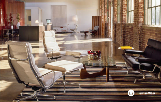 Eames Soft Pad Chair Lounge Chair and Ottoman